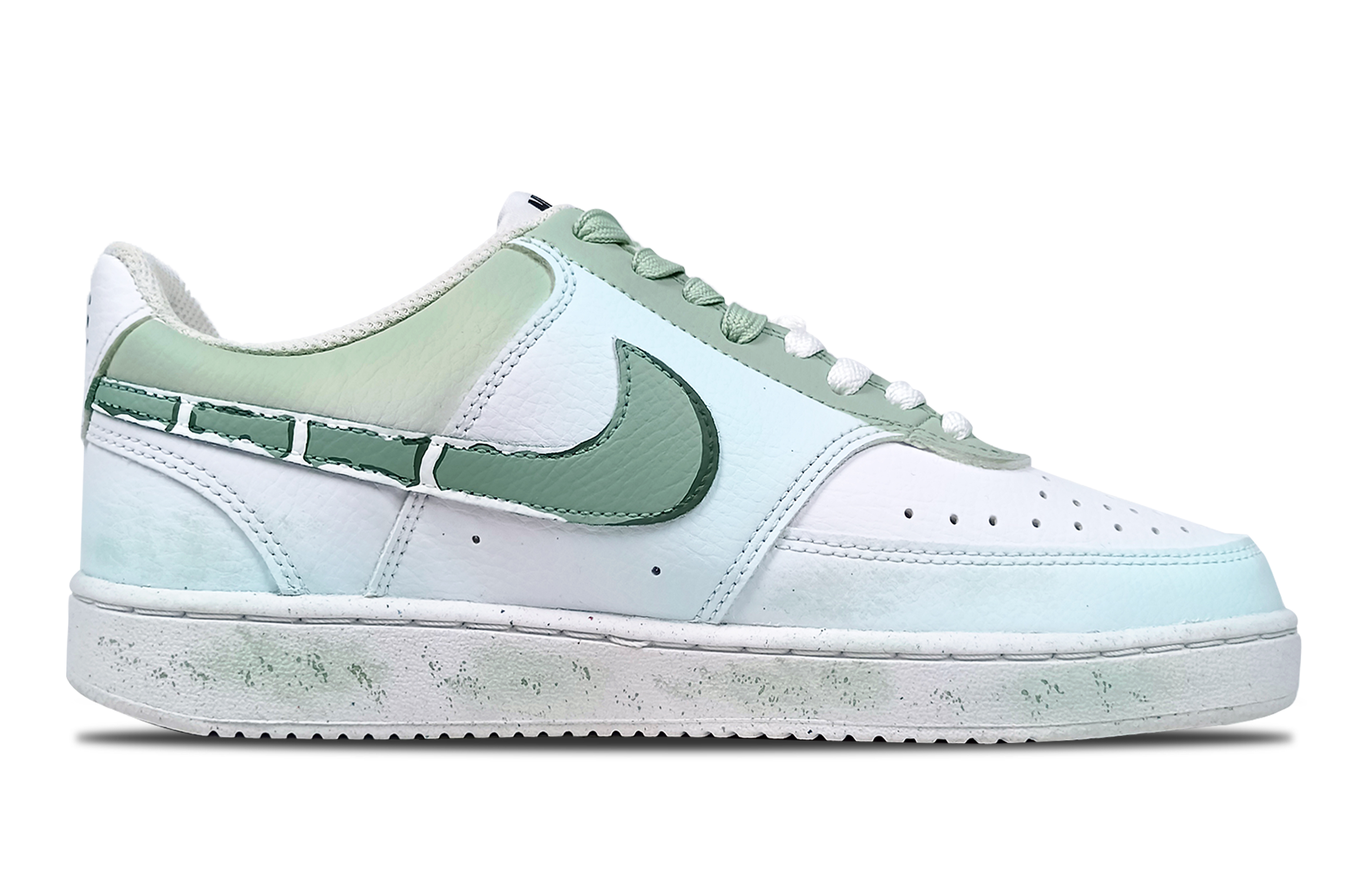Nike Court Vision 1 Rain-Seeking Anti-Slip Wear-Resistant Low-Top Skateboard Shoes Women's Green White купить в интернет-магазине Yoocart с быстрой доставкой по России.