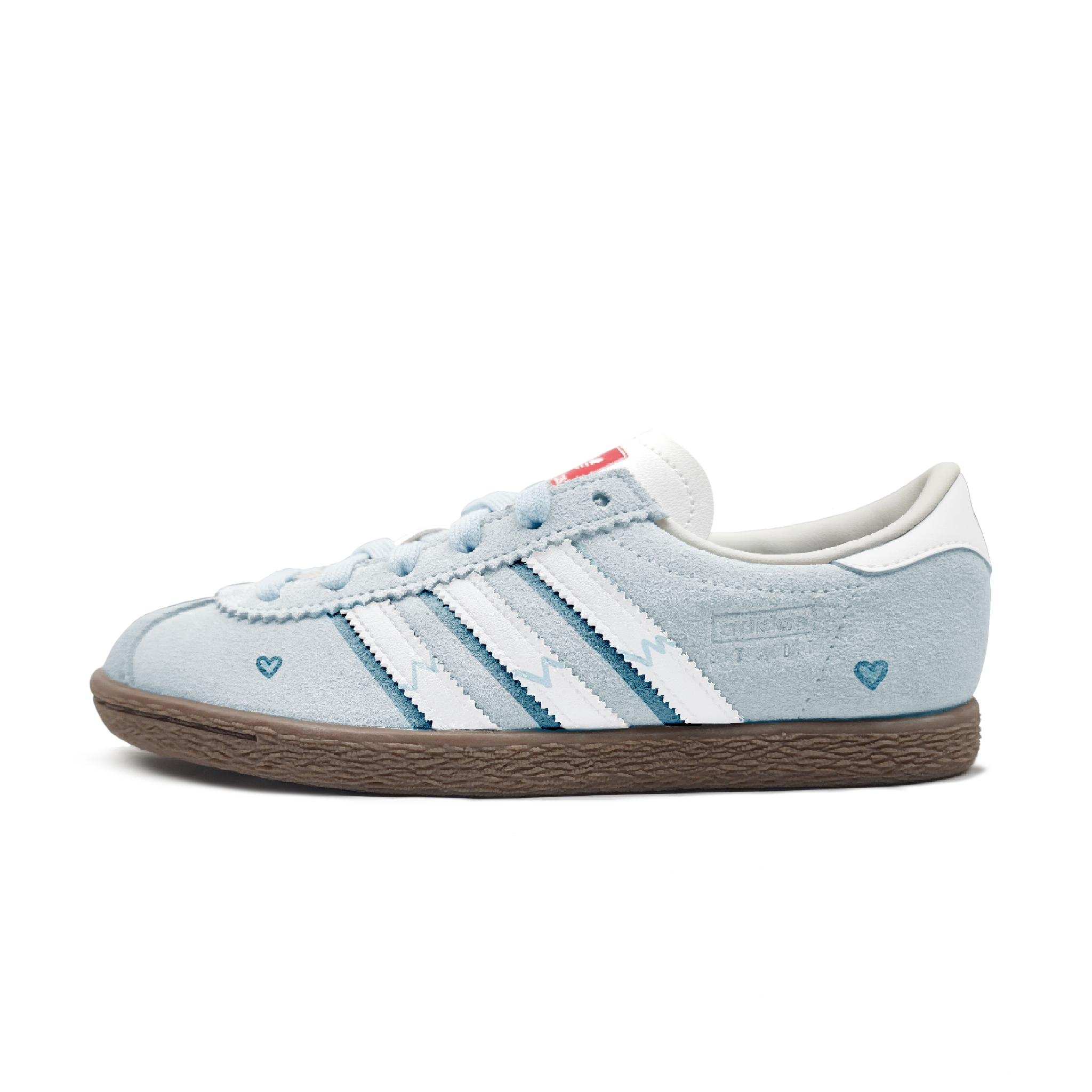 Adidas Neo Blue Heart Innocent Slip Resistant Low top Skateboard Shoes Unisex Sky Blue