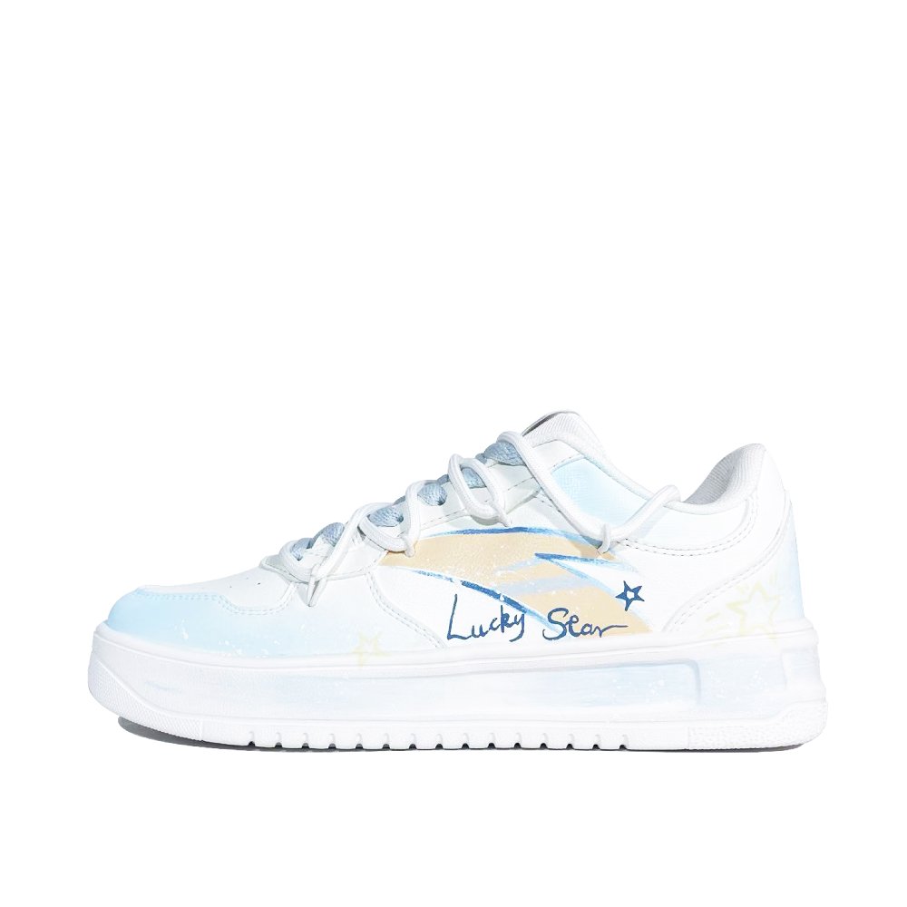 Anta Xingji Slip Resistant And Abrasion Resistant Coverage Low Top Skateboard Shoes Women's Blue Yellow