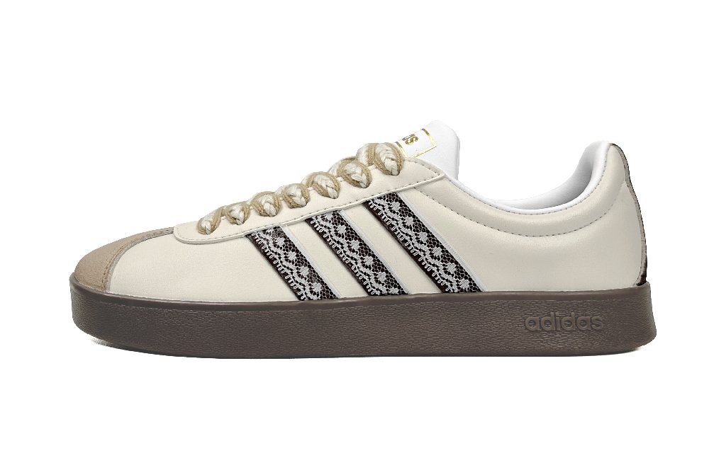 Adidas Neo Vl Court Low-Top Skateboard Shoes Unisex White Brown