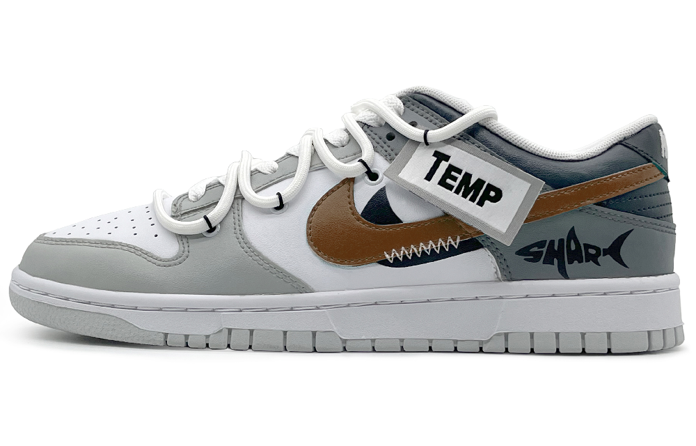 Nike Dunk Low 'Pure Platinum' Slip-Resistant Cushioning Wear-Resistant Low-Top Skateboard Shoes Men's White Gray Brown
