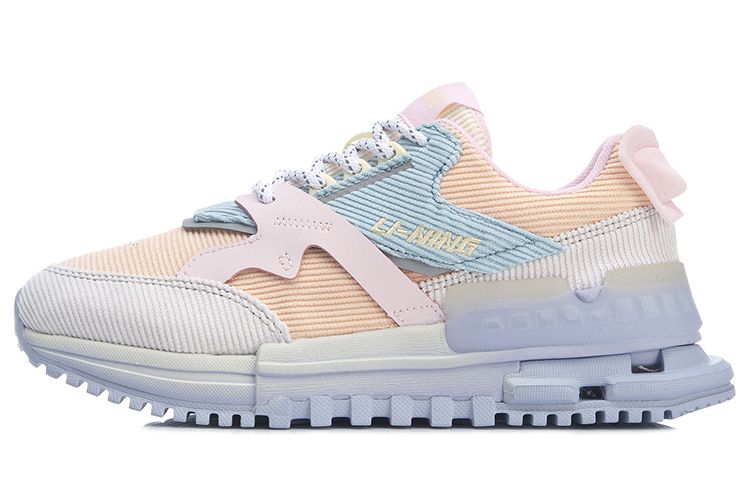 LiNing 001 Craftsmanship Low-Top Running Shoes Women's Gray Orange Blue
