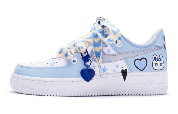 Nike Air Force 1 Anti Slip Wear Resistant Low Top Skateboard Shoes Women's Blue White