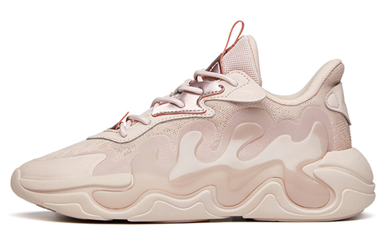 Anta Chao Worship 2.0 Cushioning Anti-Slip And Wear-Resistant Low-Top Chunky Sneakers Women's Wheat Pink