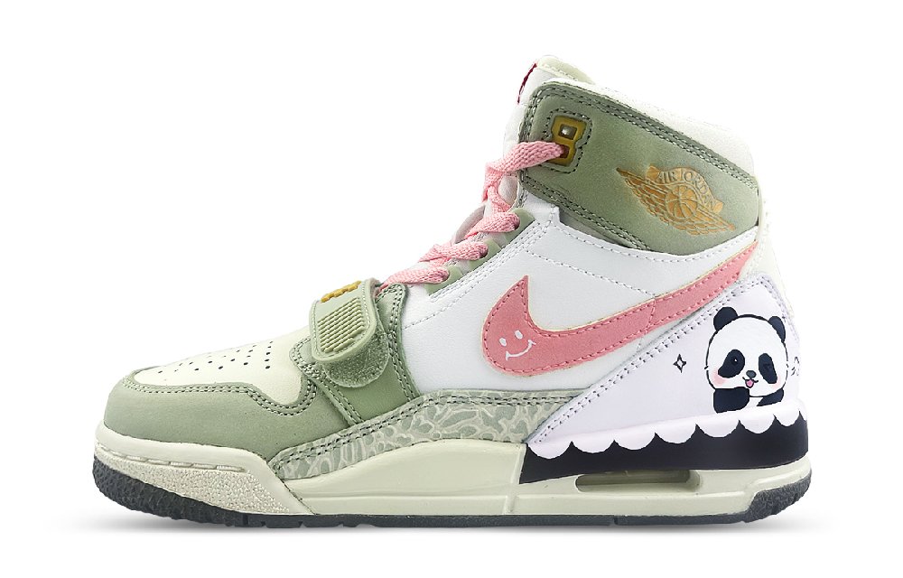 Jordan Legacy 312 Cushioning Anti-Slip And Wear-Resistant High-Top Vintage Basketball Shoes GS White Green