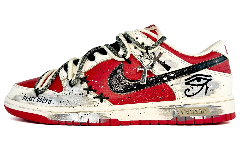 Nike Dunk Low-Top Skateboard Shoes Men's Red