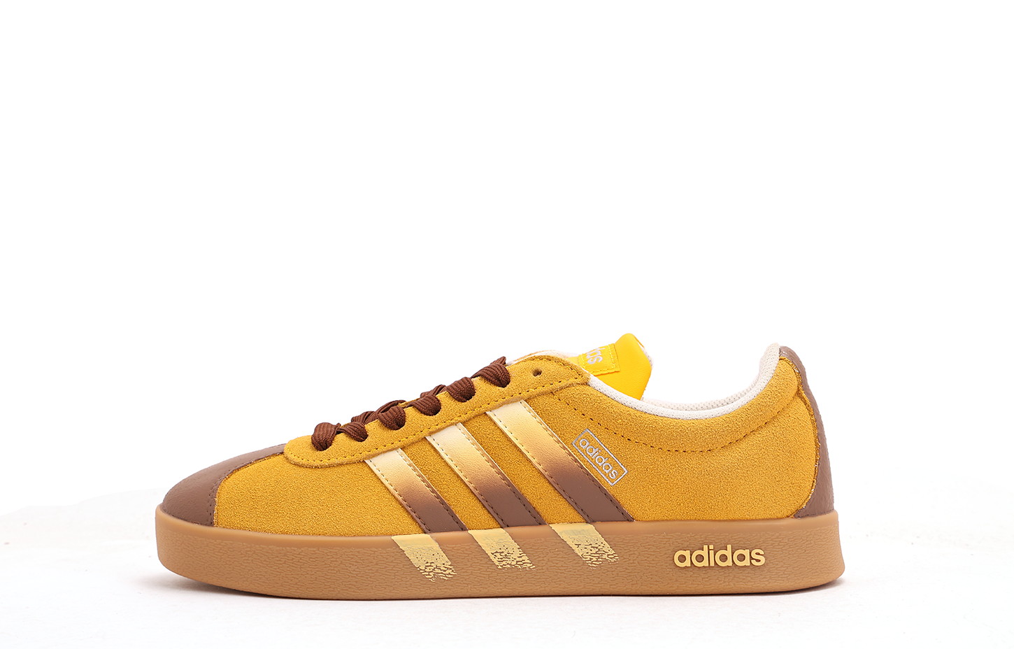 Adidas VL COURT 2.0 Coverage Slip Resistant And Abrasion Resistant Low top Skateboard Shoes Unisex Yellow White
