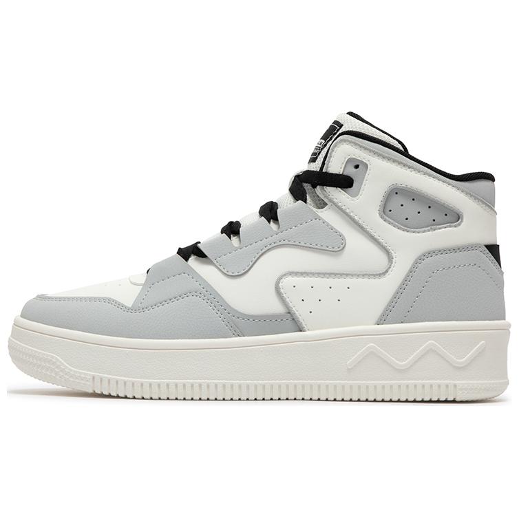 361° Anti-Slip Wear-Resistant High-Top Skateboard Shoes Men's White Gray
