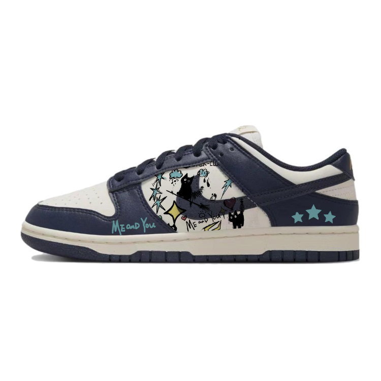 Nike Dunk Anti-Slip Wear-Resistant Lightweight Breathable Low-Top Skateboard Shoes Women's Blue White