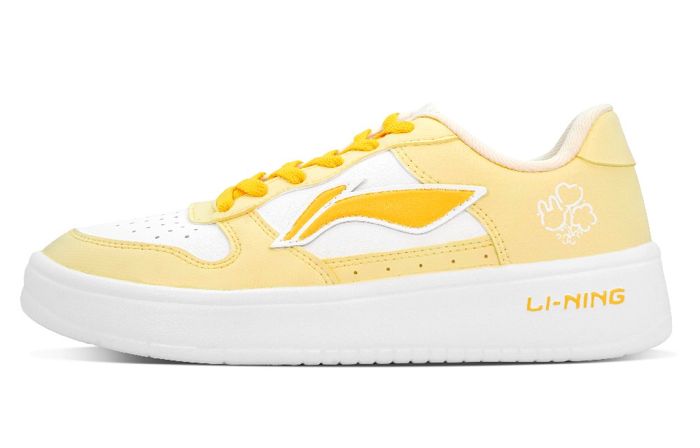 LiNing Pontoon Boats Anti Slip Wear Resistant Low Top Skateboard Shoes Women's Lemon