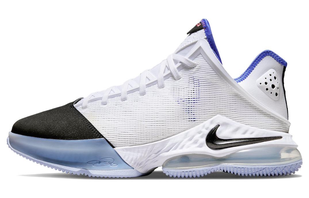 Nike LeBron 19 Low White Medium Blue Siren Red Black