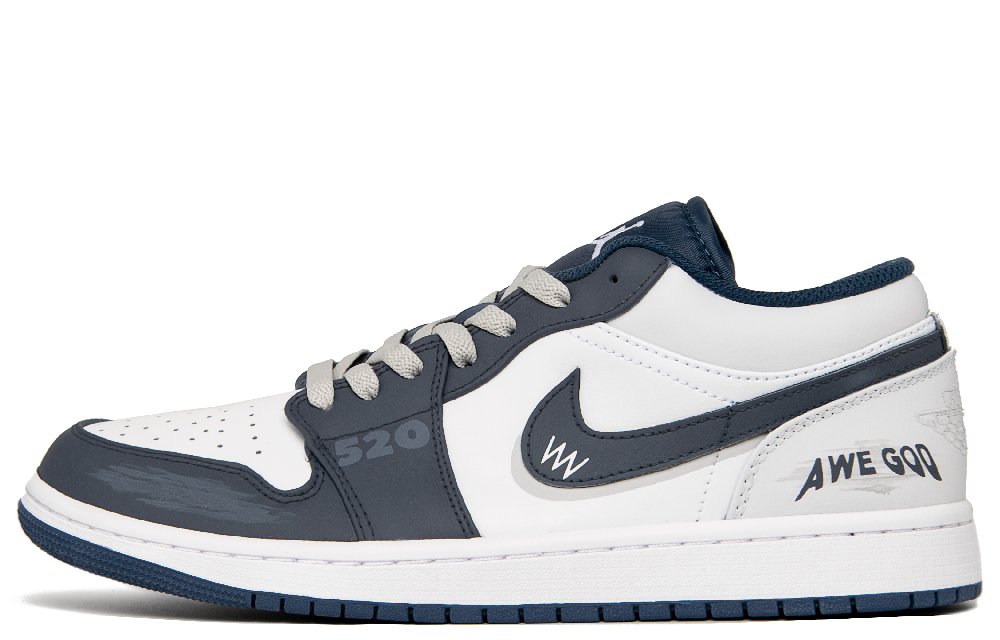 Jordan Air Jordan 1 Vintage Basketball Shoes Men Low Top Blue/Gray/White
