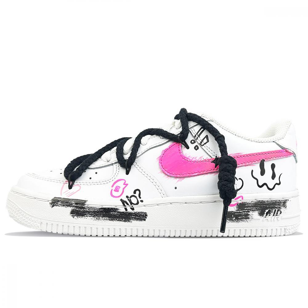 Nike Air Force 1 Anti-Slip Wear-Resistant Low-Top Skateboard Shoes Women's White Black Pink купить в интернет-магазине Yoocart с быстрой доставкой по России.