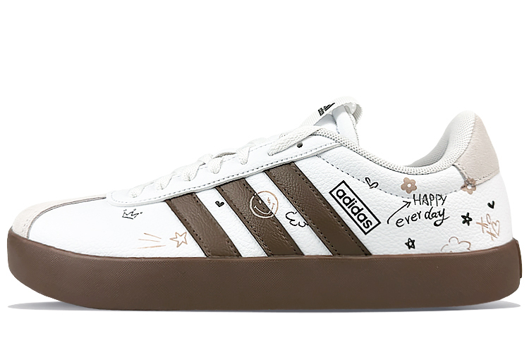 Adidas Court Low-Top Skateboard Shoes Unisex Brown White