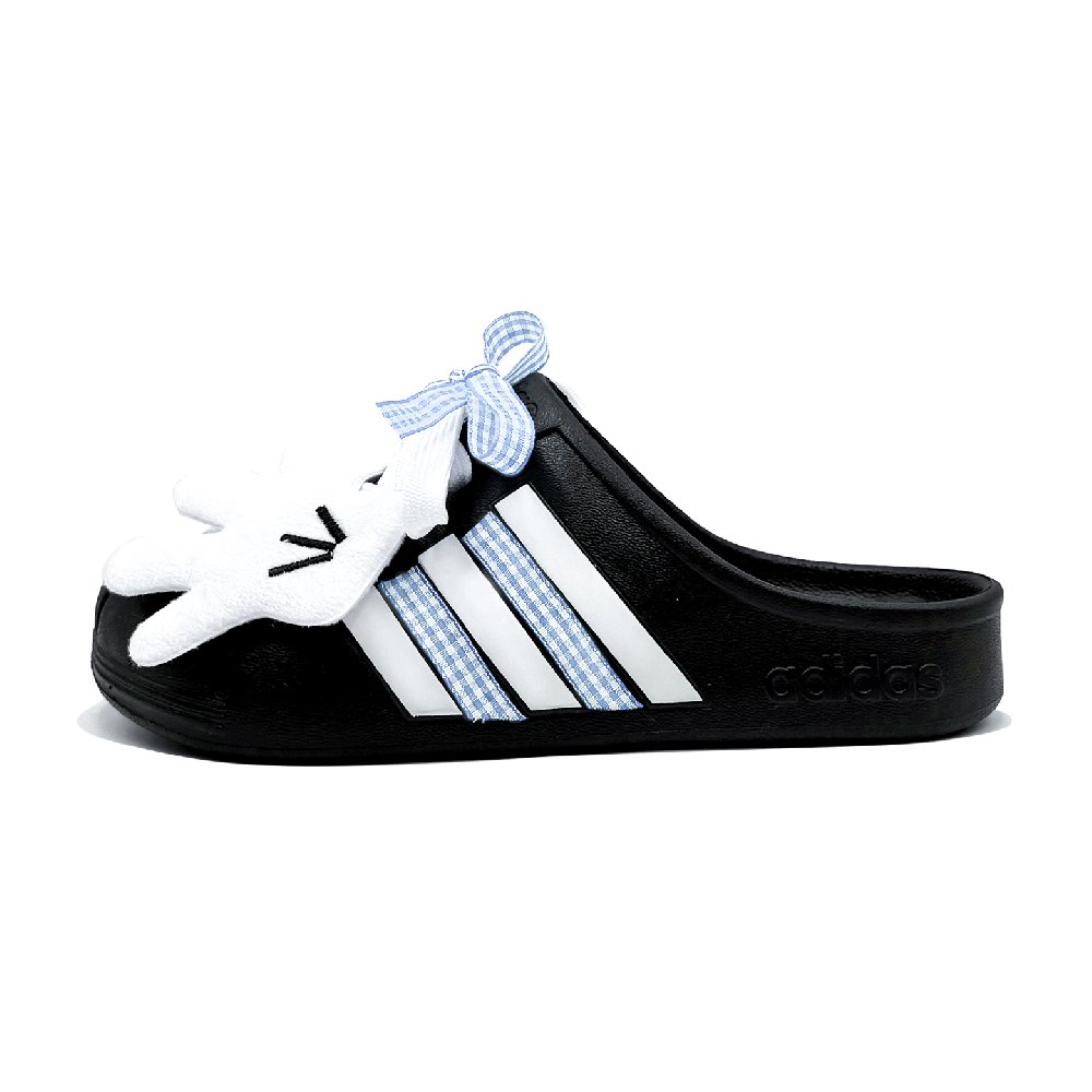 Adidas ADILETTE CLOGS Abrasion Resistant Closed Toe Slippers Unisex Black White Blue
