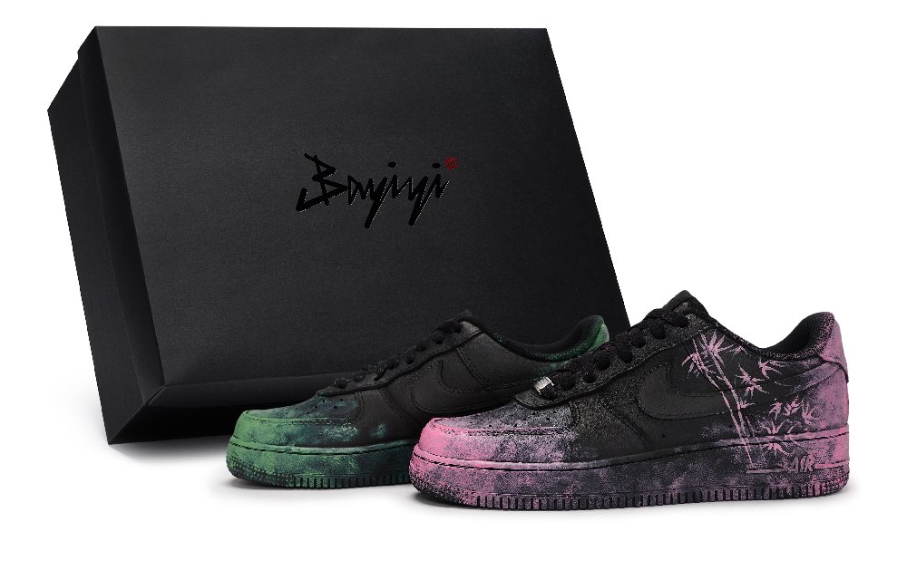 Nike Air Force 1 Skateboard Shoes Unisex Low Top Black/Pink/Green