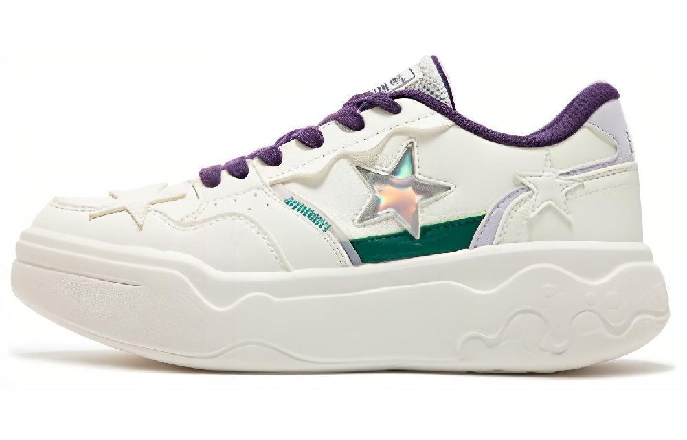 361° Durable Lightweight And Breathable Low-Top Skateboard Shoes Women's White Purple