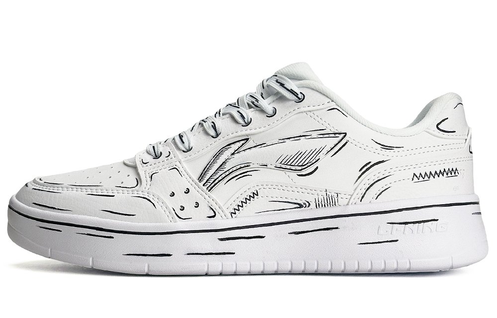 LiNing Acer Truncatum Wear resistant And Lightweight Low Top Skateboard Shoes Men's White