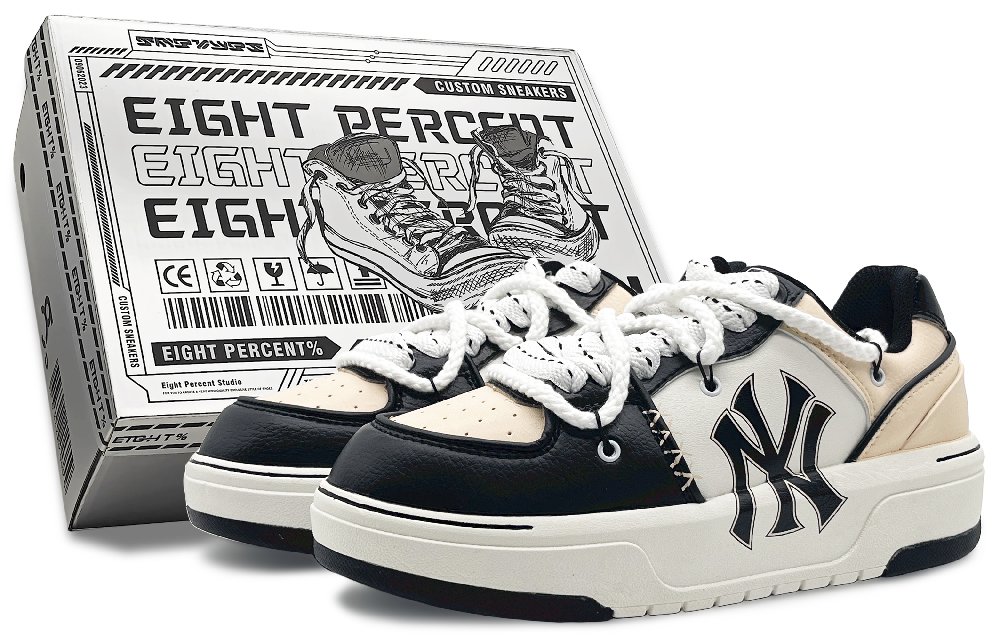 MLB Chunky Liner Low-Top Skateboard Shoes Unisex Black Yellow