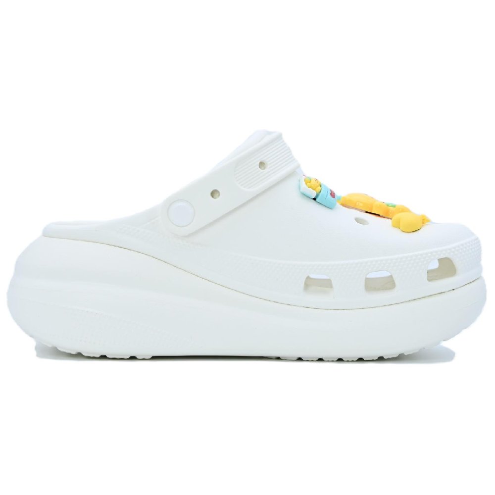 Crocs Crush Clog Bear Cookies Cream Puff Shoes Unisex White
