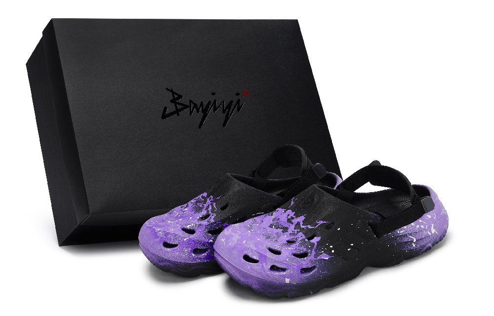 Adidas MAXXCLOG 811 Manufacturing, Fluorescent Sea Purple, Special Shoe Box Clogs Unisex Black Purple