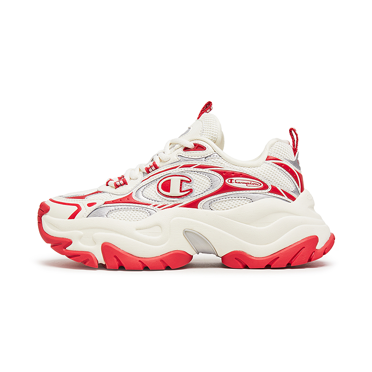 Champion Nebula Layered Balance Low Top Chunky Sneakers Men's Milk White/Aurora Red