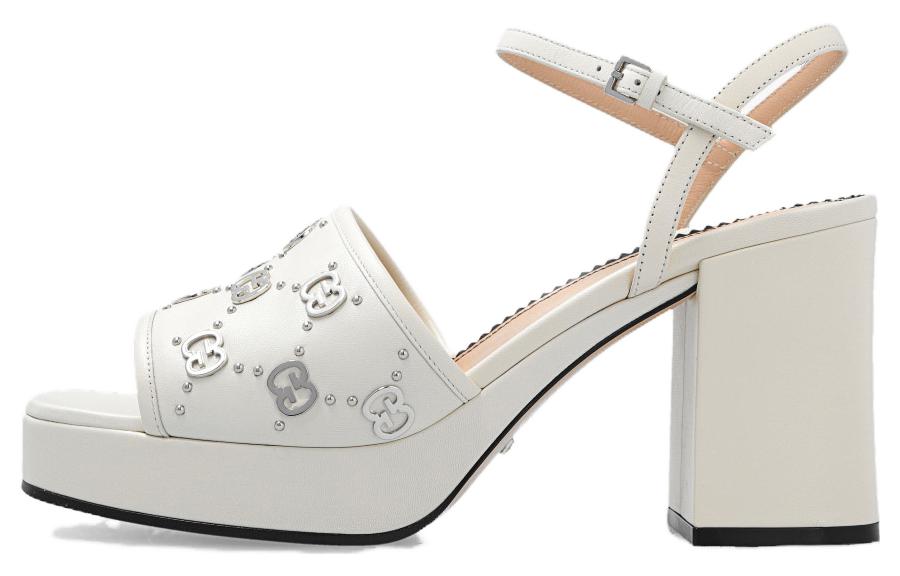 GUCCI GG Stud-embellished Platform Sandals