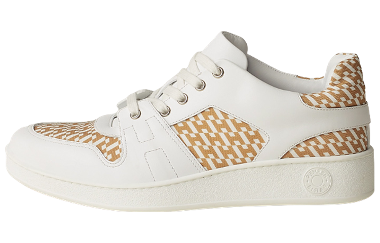 HERMES Free Slip Resistant Low Top Sports Casual Shoes Men's White Beige