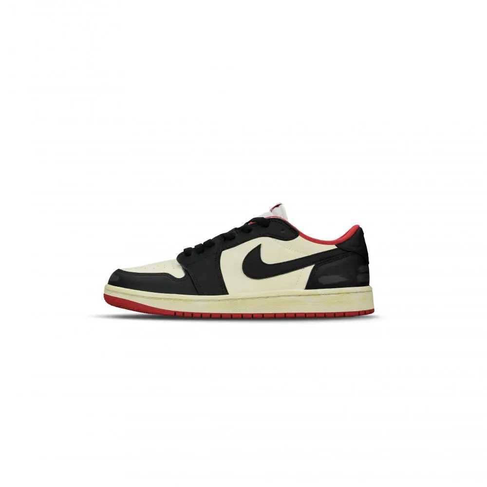 Jordan Air Jordan 1 Abrasion Resistant Low top Vintage Basketball Shoes Unisex Black Beige Red
