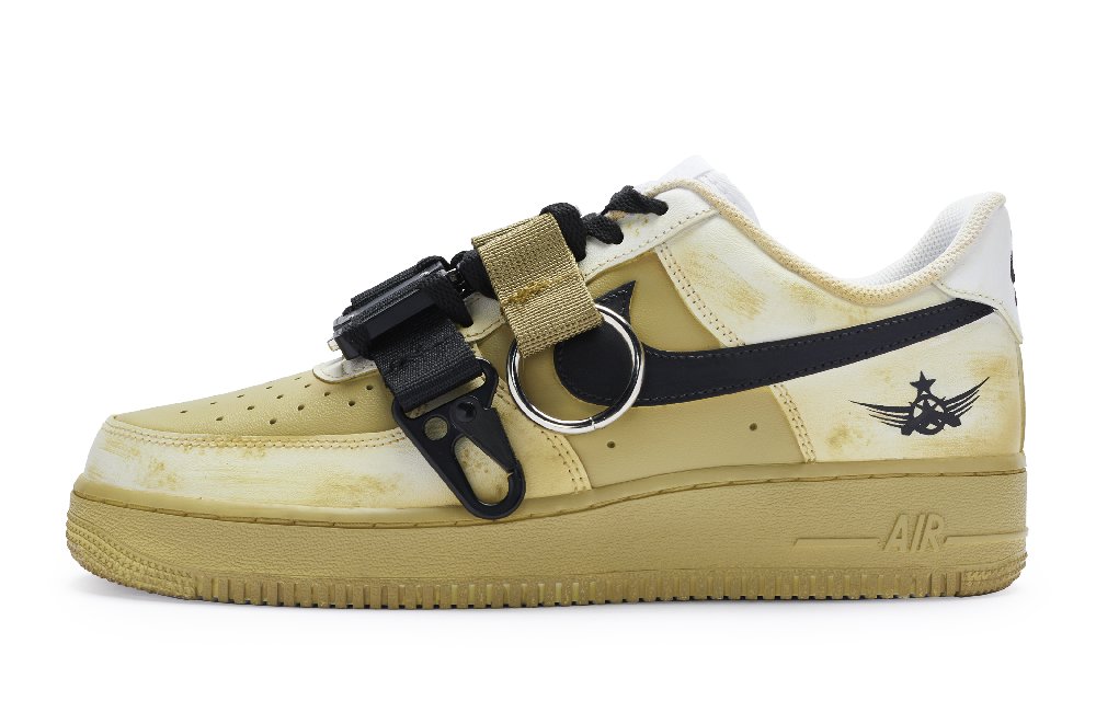 Nike Air Force 1 Low-Top Skateboard Shoes GS Ginger Yellow