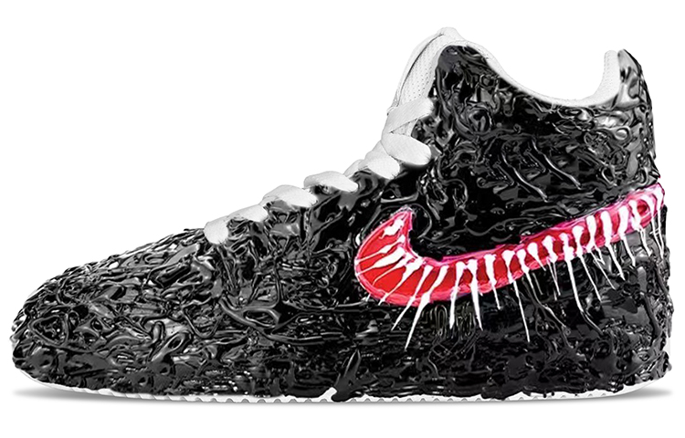 Nike Court Borough Series Mid Mid-Top Skateboard Shoes Women's Black Red