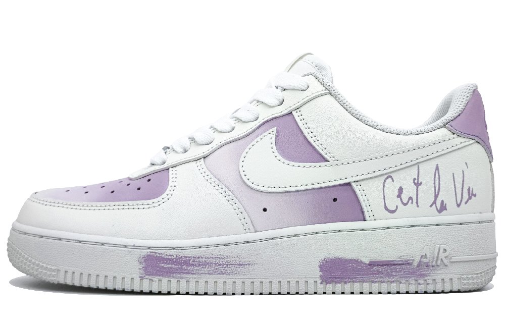 Nike Air Force 1 Anti-Slip Wear-Resistant Low-Top Skateboard Shoes Unisex Hyacinth Purple