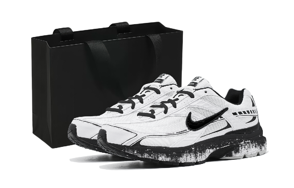 Nike Initiator Cushioning, Abrasion Resistant, Breathable, Height Increasing Low Top Running Shoes Men's Black White