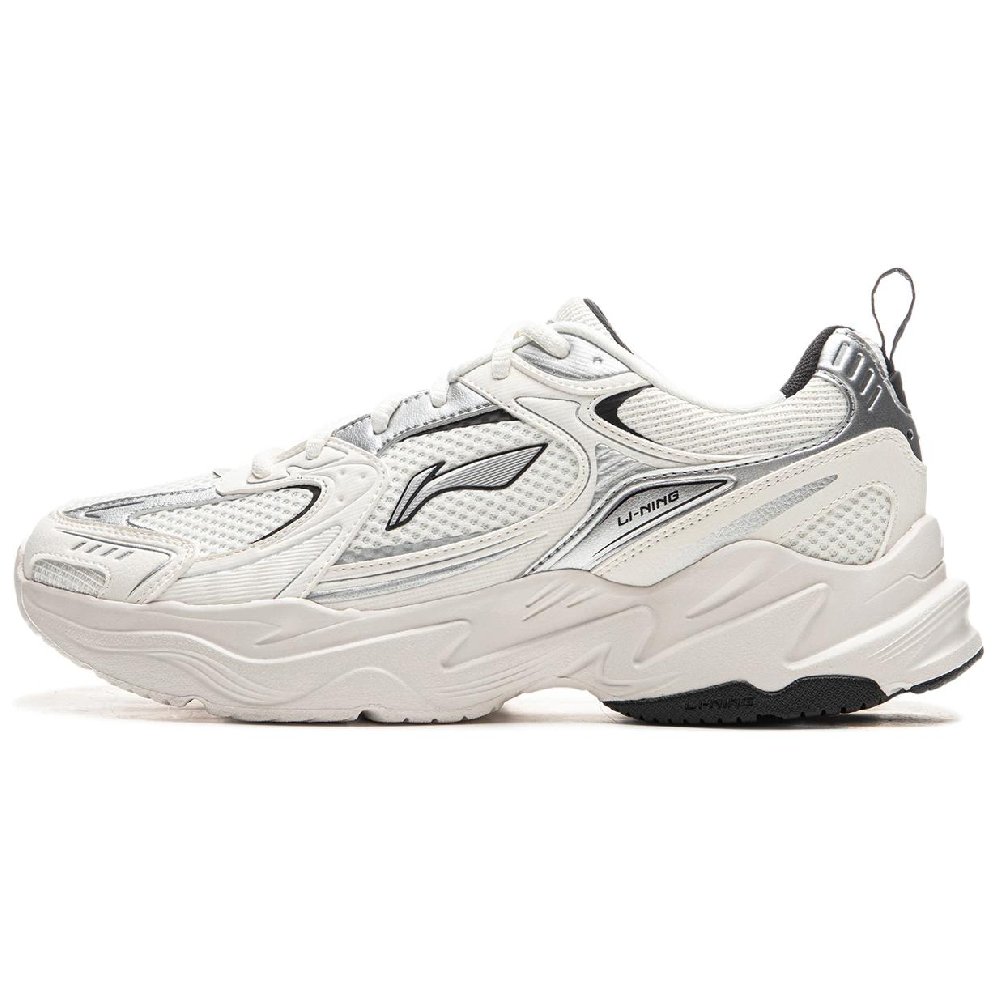 LiNing Meteor 2K Cushioning Anti-Slip And Wear-Resistant Support Low-Top Running Shoes Men's White Silver