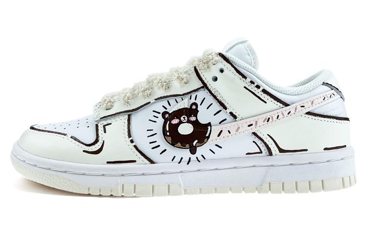 Nike Dunk Low Low-Top Skateboard Shoes Women's Beige White Brown