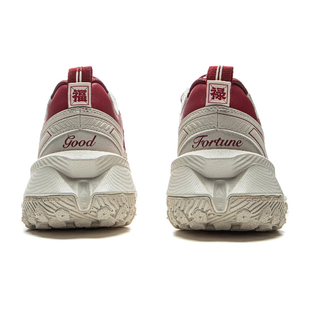 MEDM x LiNing Anti-Slip Wear-Resistant Low-Top Casual Shoes Unisex Red Gray