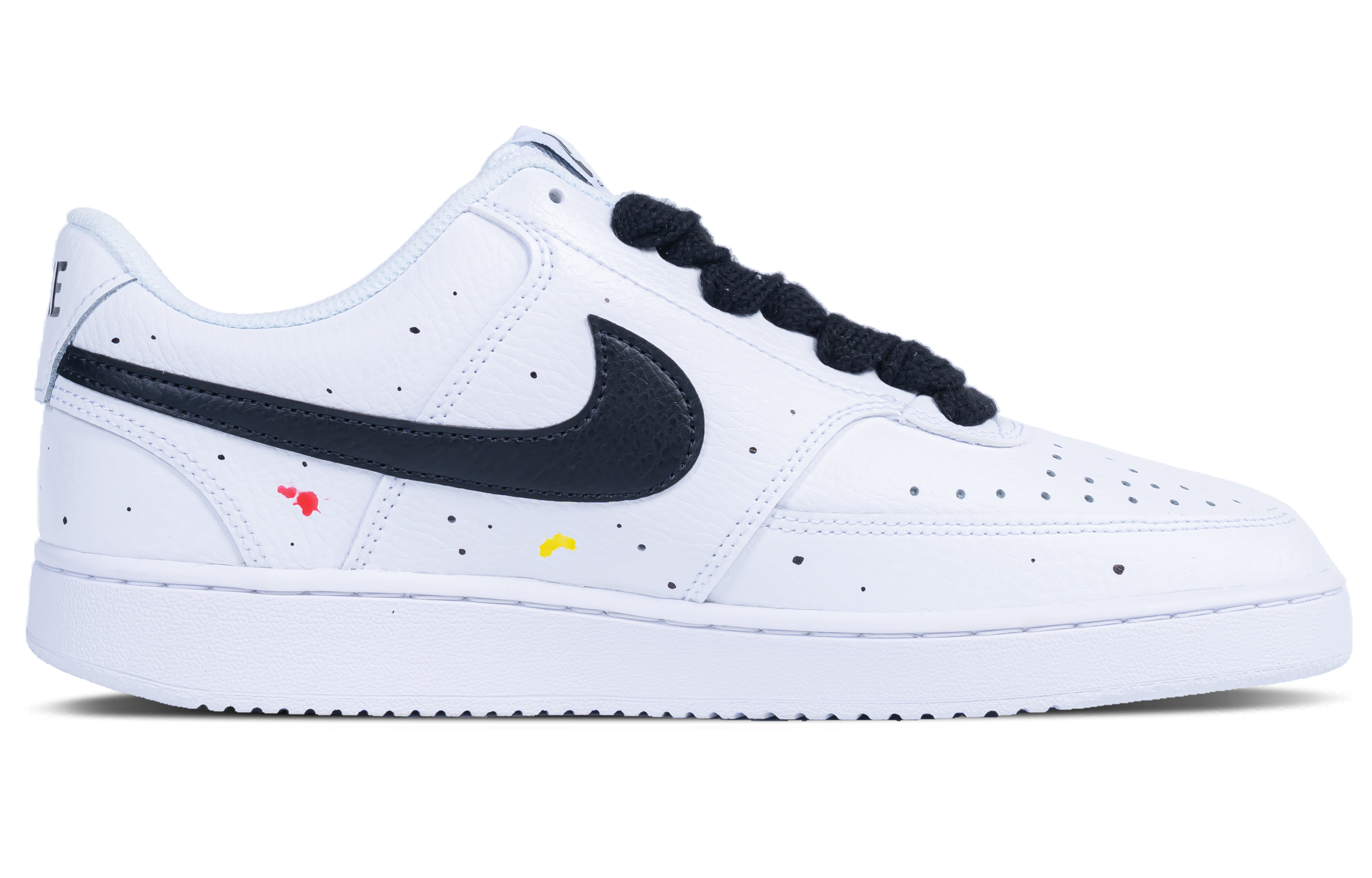 Nike Court Vision 1 Low top Skateboard Shoes Men's White Black