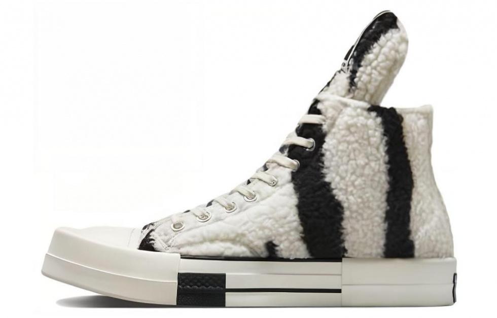Converse Turbodrk Chuck Taylor All Star 70 Hi Rick Owens Drkshdw Sherpa Zebra Print White Black