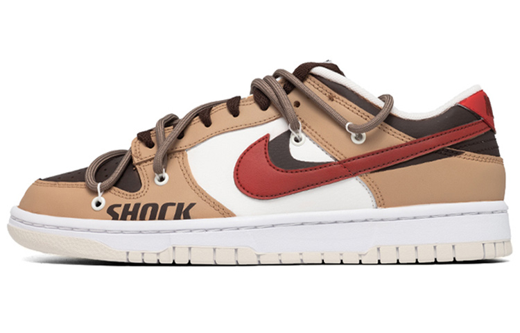 Nike Dunk White Sail Anti-Slip And Wear-Resistant Lightweight Low-Top Skateboard Shoes Women's Brown White