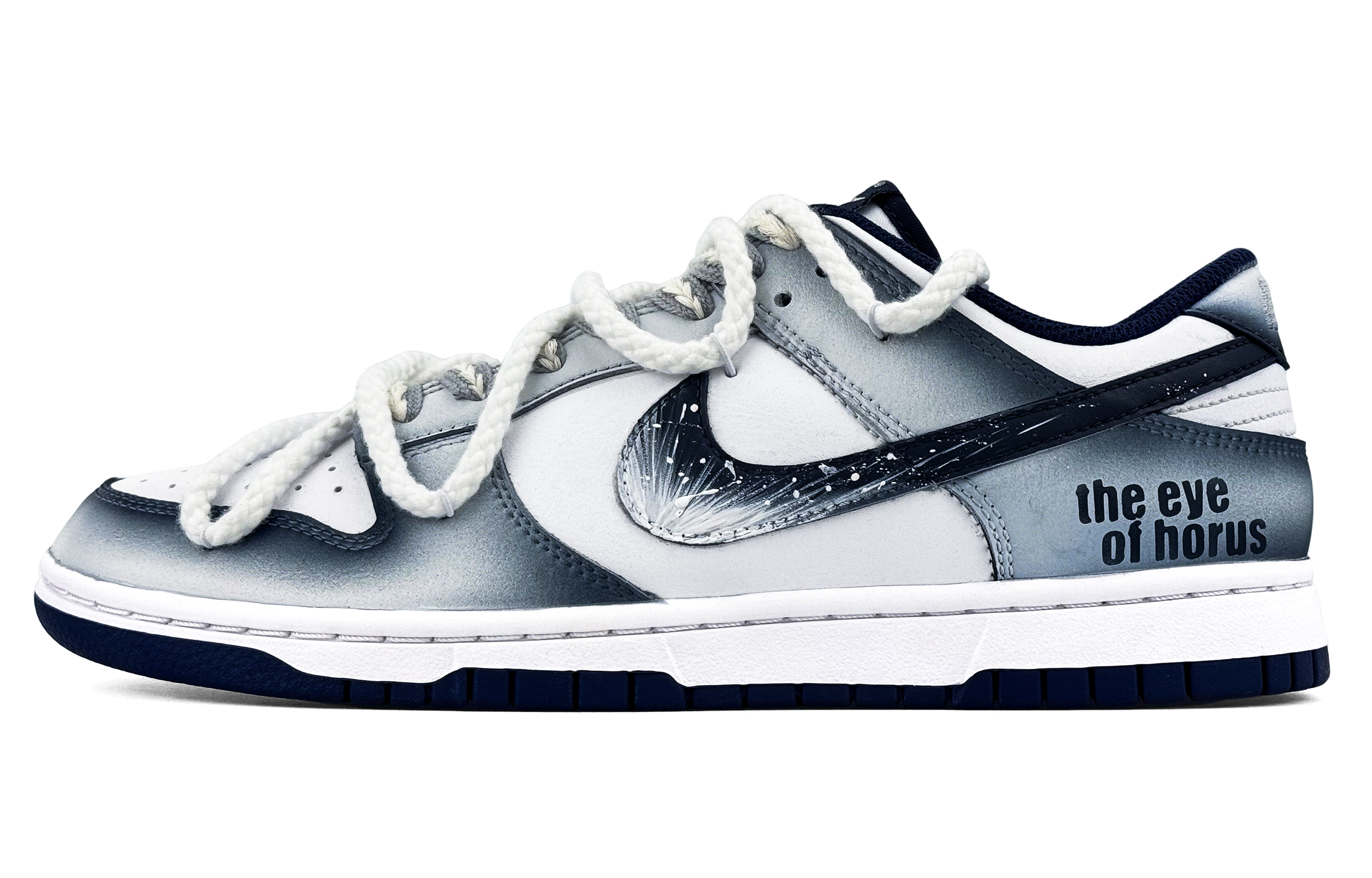 Nike Dunk Abrasion Resistant Slip Resistant Low top Skateboard Shoes Unisex Blue Black