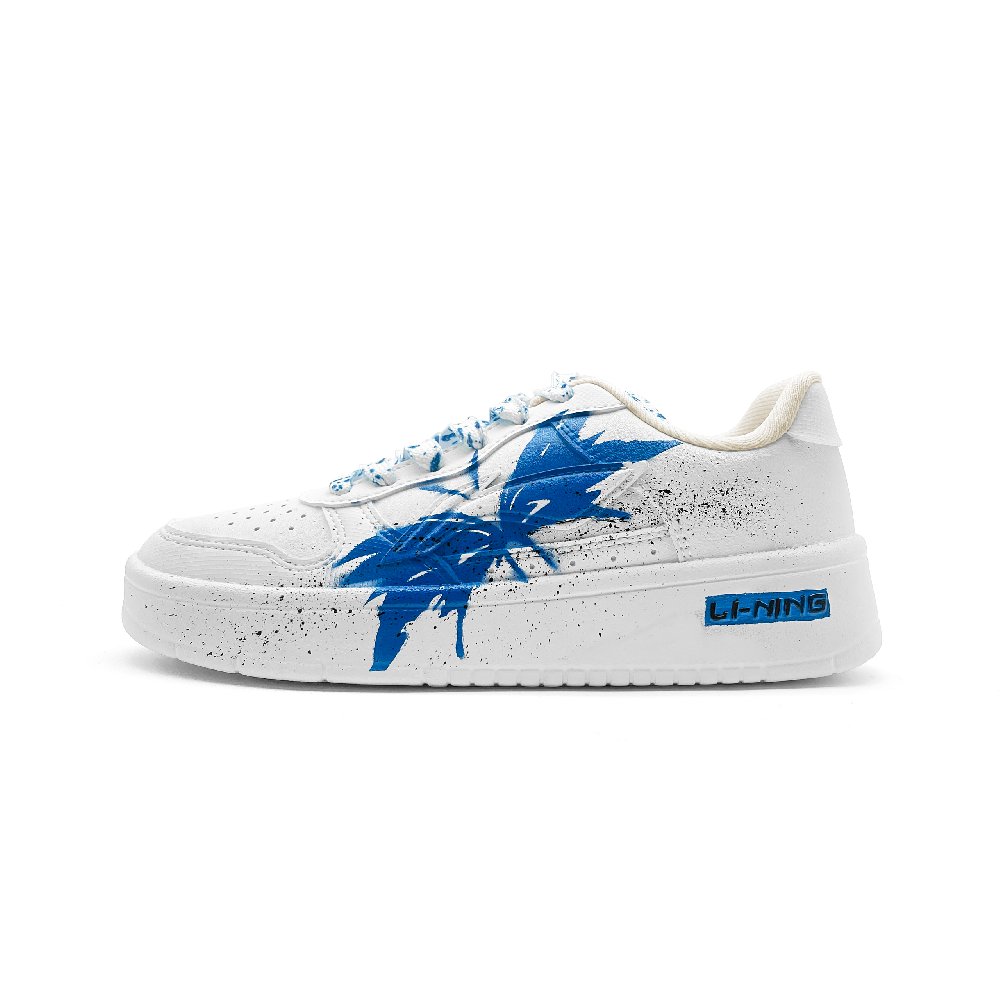 LiNing Pontoon Boats Cushioning, Slip Resistant, And Abrasion Resistant Low Top Skateboard Shoes Unisex White Blue