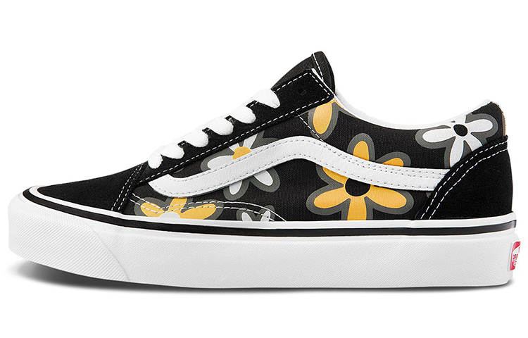 Vans Style 36 Retro Casual Skateboarding Shoes Unisex Black Printing 'Black Yellow White'