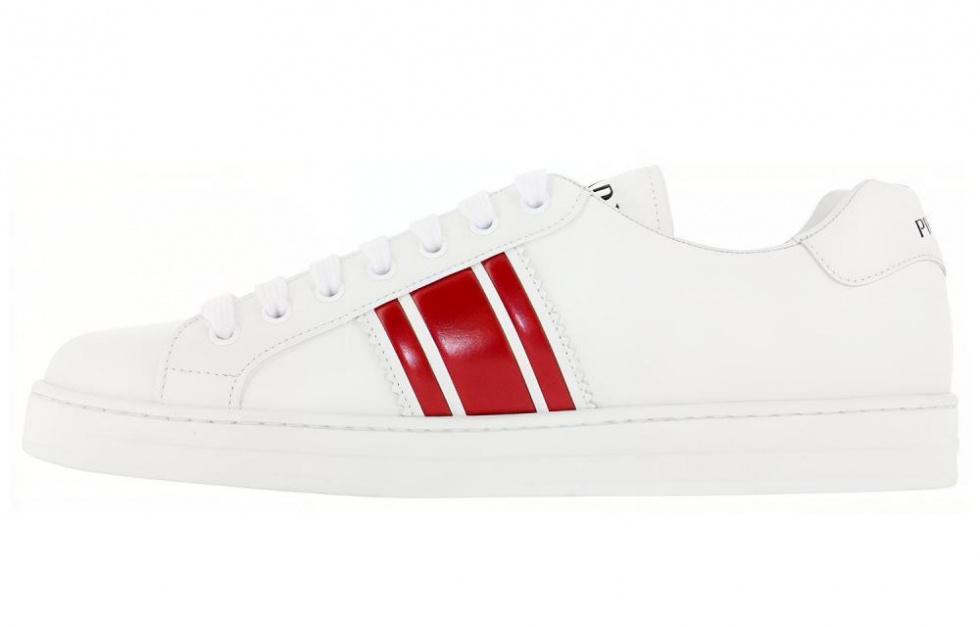 PRADA New Avenue Leather Low 'White Red'