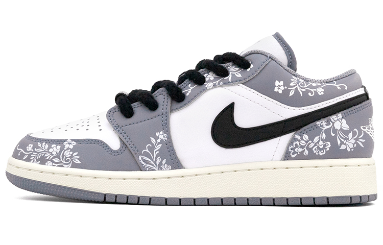 Jordan Air Jordan 1 Low-Top Vintage Basketball Shoes Women's Gray White
