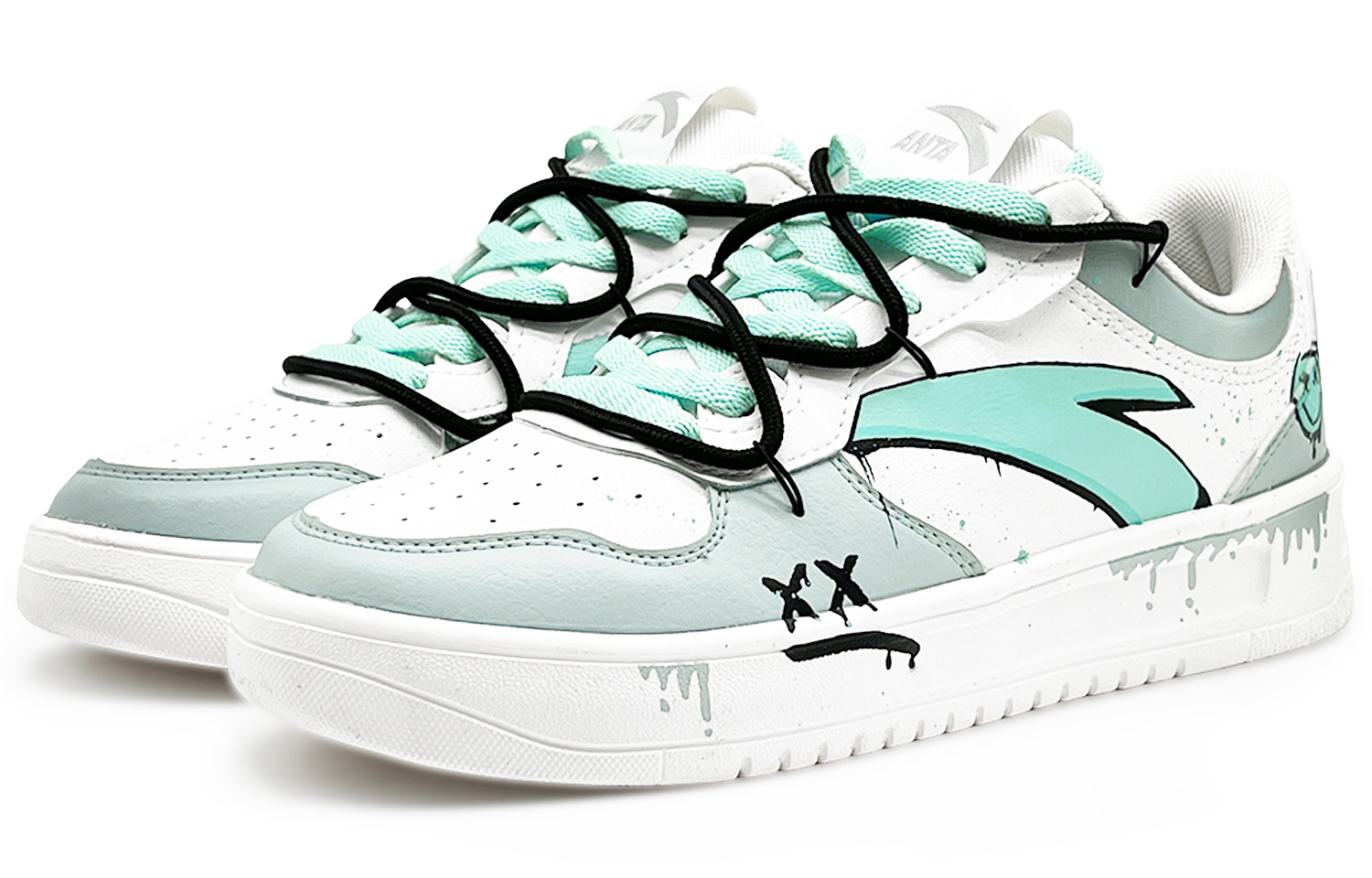 Anta Life Collection Wear-resistant And Lightweight Low-Top Skateboard Shoes Women's White Cyan купить в интернет-магазине Yoocart с быстрой доставкой по России.