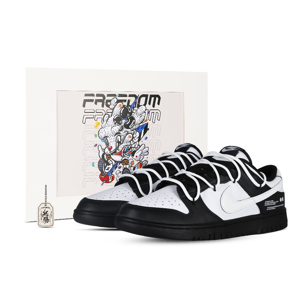 Nike Dunk Low Freedom Road Low-Top Skateboard Shoes Men's Black White