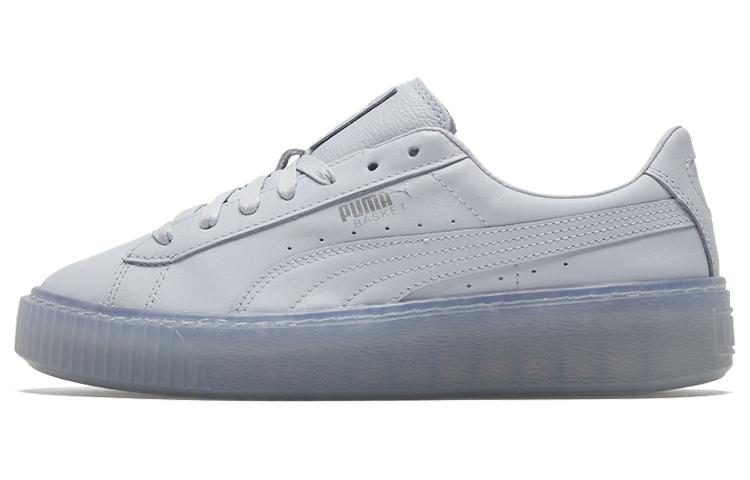 PUMA Basket Platform Core Light Blue/Silvery Low Board Shoes Women's
