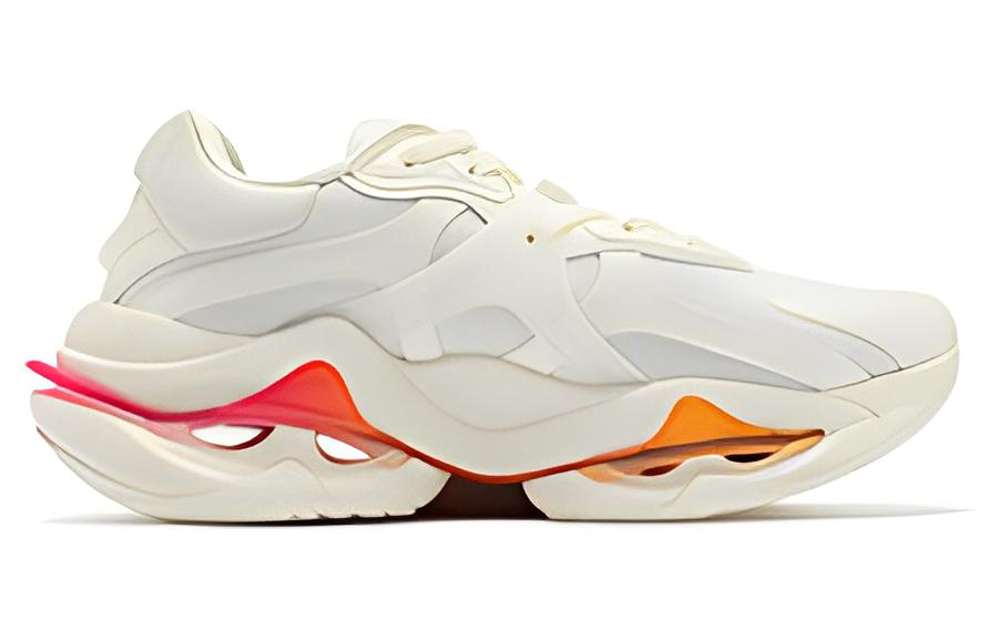361° Wind Whirlpool Anti Slip Wear Resistant Low Top Running Shoes Women's White Orange