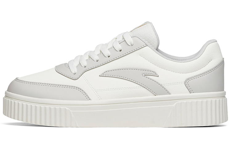 Anta Life Collection Cookie Shoes Slip-Resistant Cushioning Wear-Resistant Low-Top Skateboard Shoes White Gray