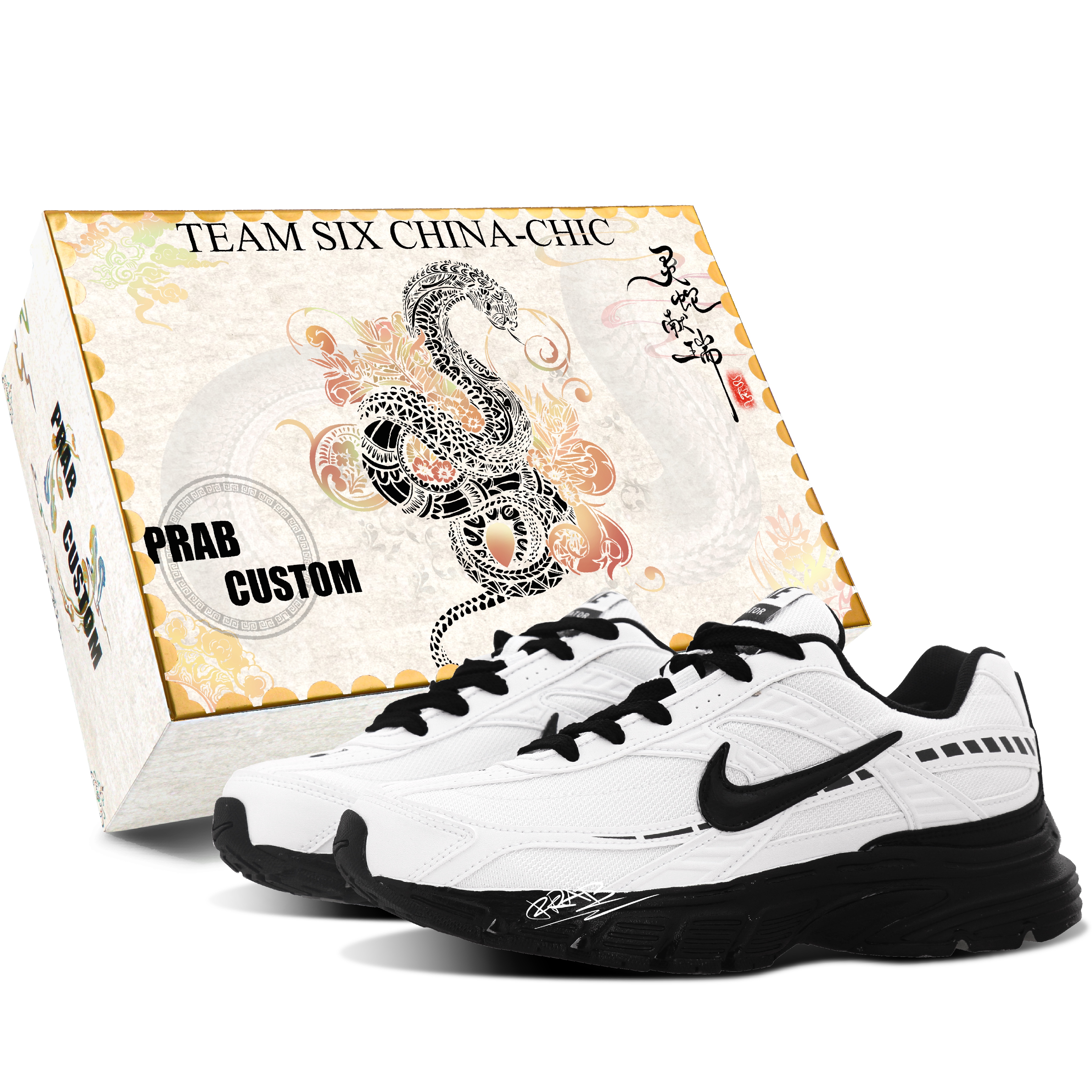 Nike Initiator Cushioning And Breathable Low top Running Shoes Unisex Black White